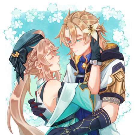 Couple Bust up (Simple background)